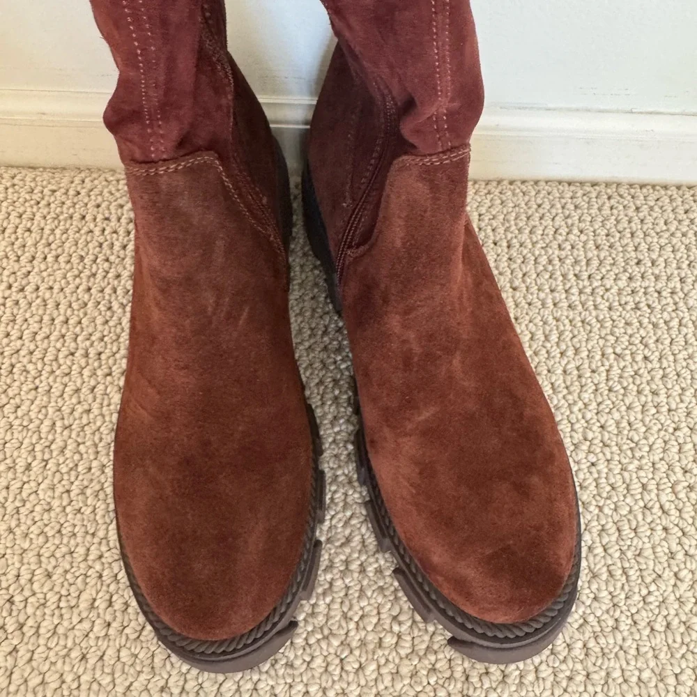Kelsi Dagger Brooklyn Logan Over the Knee Chocolate Boot - Size 9 - NEW W/O BOX